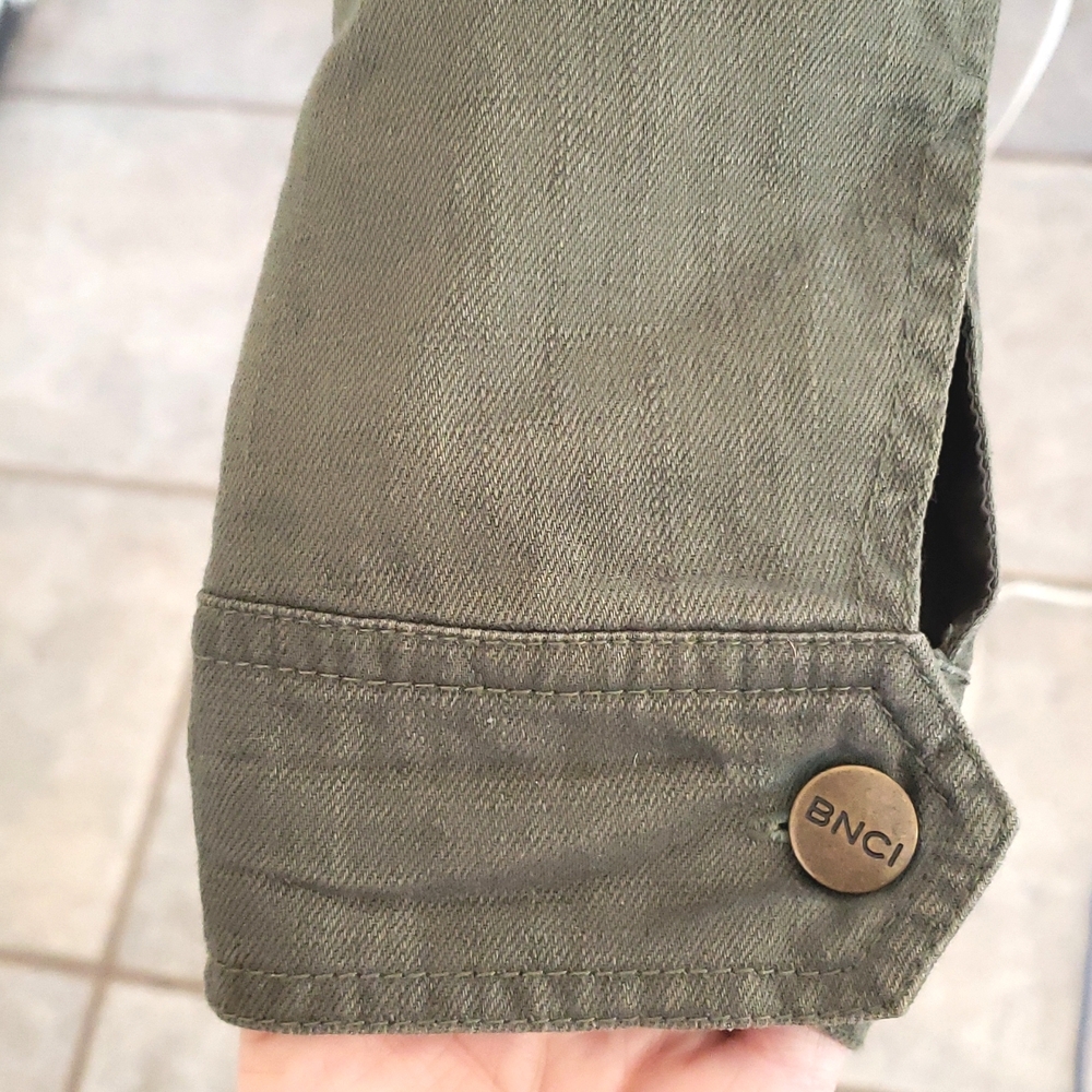 BNCI Hunter Olive Green Utility Jacket XS Technical Canvas Funnel Neck Zip Front - Picture 12 of 16